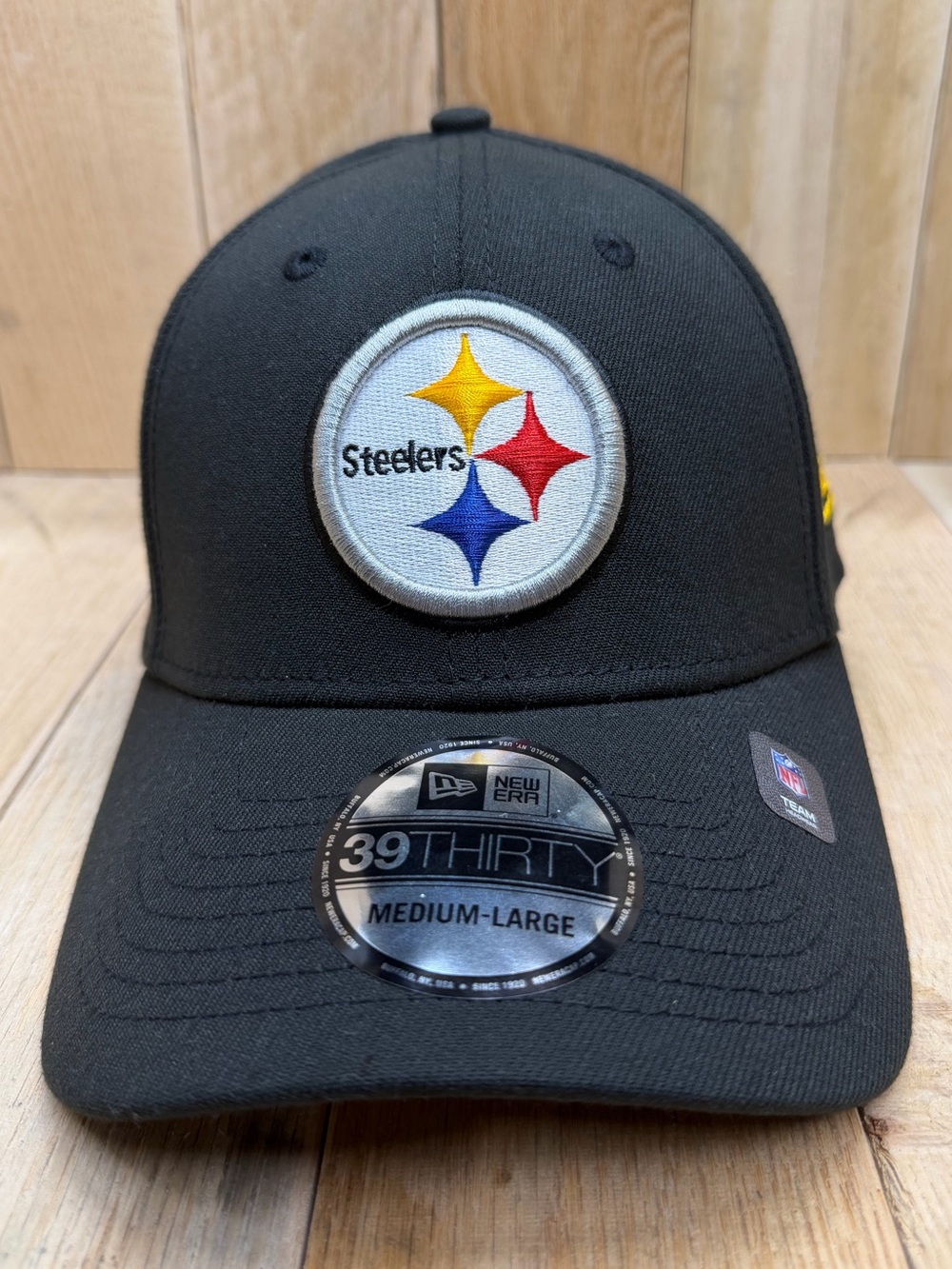 Pittsburgh Steelers New Era NFL 39Thirty Stretch Flex Fit Black Hat Cap Size M/L